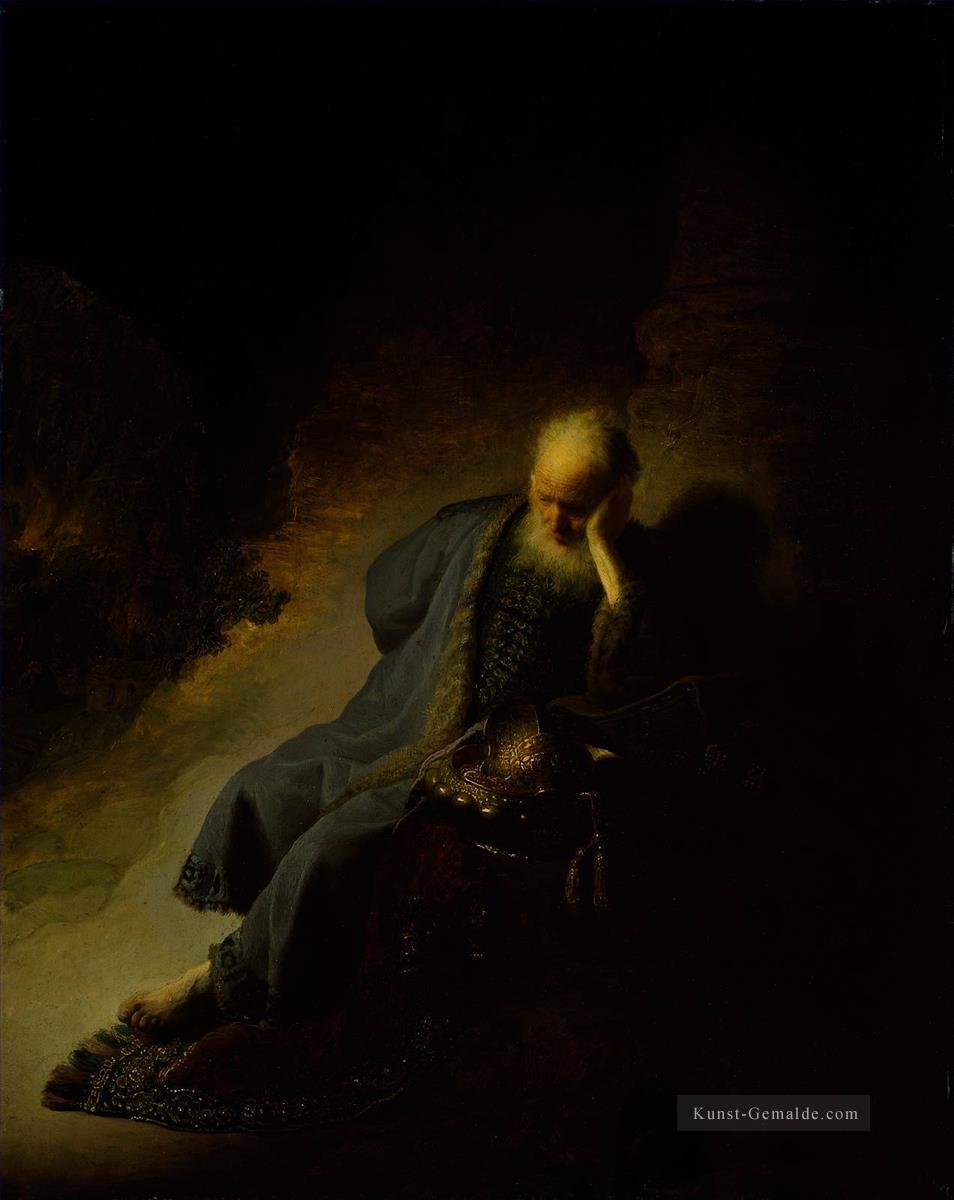 Jeremiah die Zerstörung von Jerusalem 1630 Porträt Rembrandt Bejammern Ölgemälde